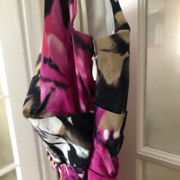 Womens Summer Party Pink Splatter Print Fitted Dress SZ 6 - Picture 5 of 6